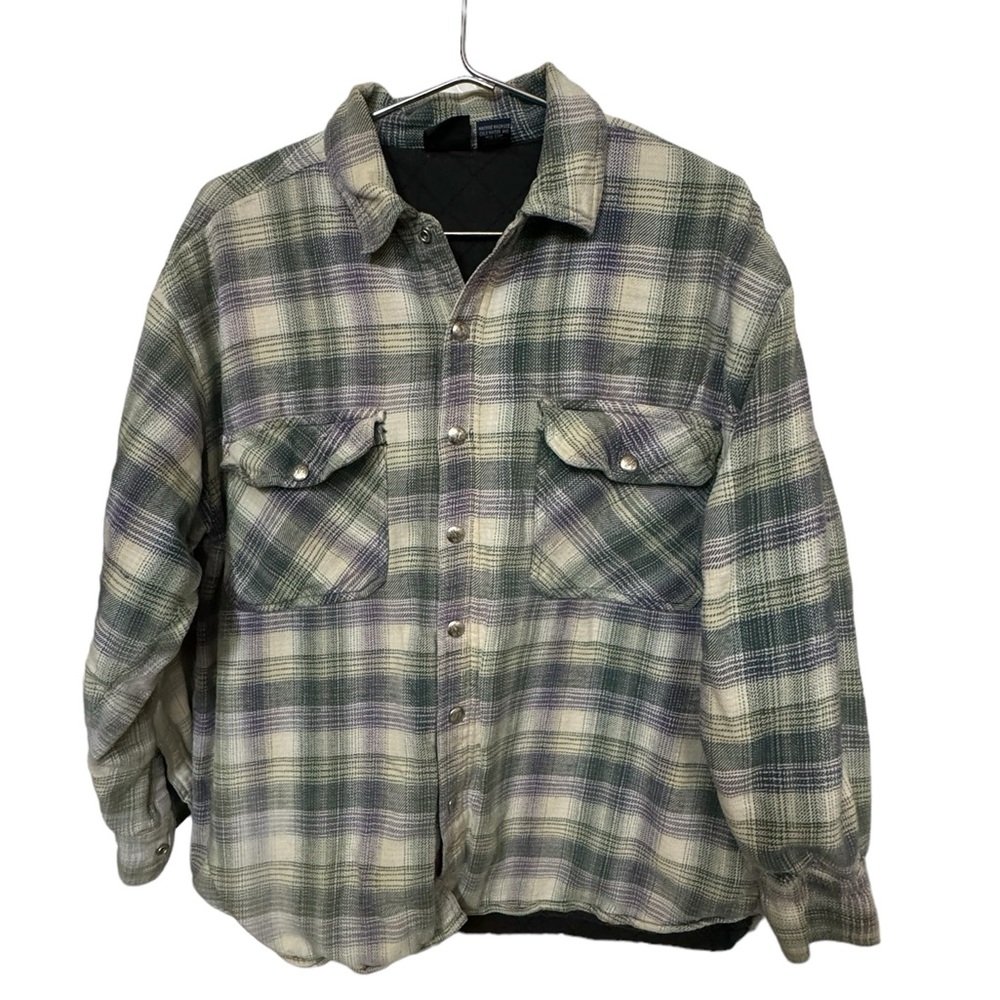 Vintage Bullhead Quilted Plaid Snap Up Men’s M Shirt Jacket 90s Grunge Rare
